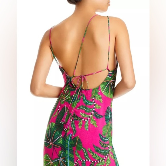 FARM Rio Leaves Asymmetric Midi Dress Size L - Picture 6 of 8